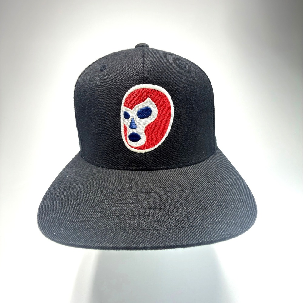 Yupoong The Classics Nacho Libre Lucha Mask Snapback Hat Black Adjustable